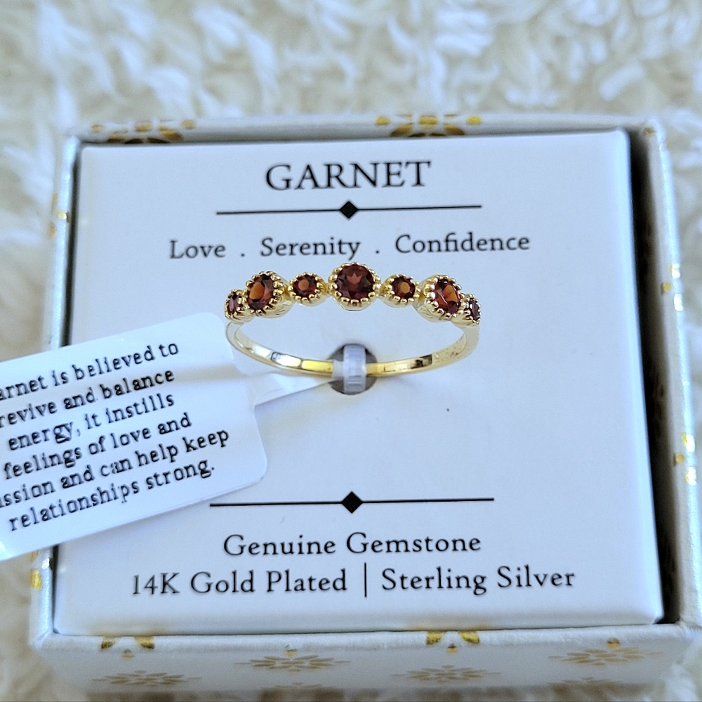 Shivam Half Eternity♾️ Garnet Ring💍 - NIB